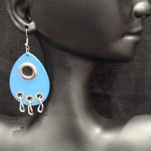 Blue and Silver Dangle Earrings